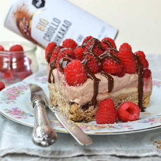 Schoko-Quarkkuchen mit Himbeeren Schoko-Quarkkuchen mit Himbeeren