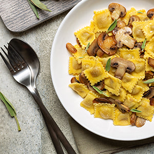 Vegane Ravioli mit Champignons Vegane Ravioli mit Champignons