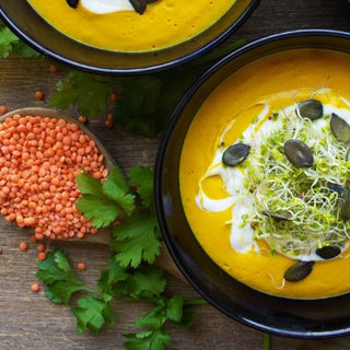 Möhren-Linsensuppe mit Kurkuma Möhren-Linsensuppe mit Kurkuma