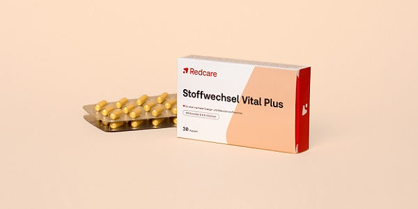 RedCare Stoffwechsel Vital Plus Verpackung und Kapseln