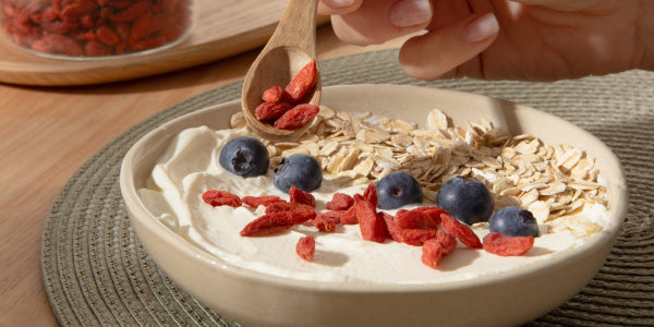 Goji Beeren auf Joghurt