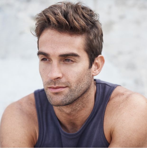 Mann mit schönem Haar