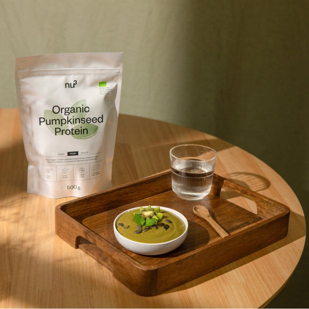 Kürbiskernprotein Bowl Serviervorschlag