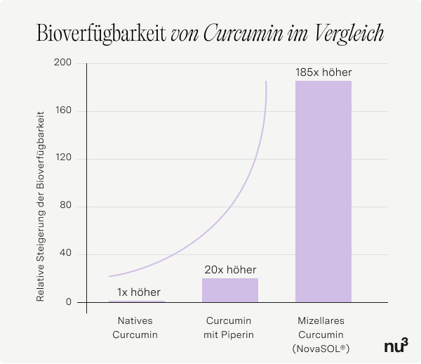 Bioverfügbarkeit von Curcumin im Vergleich